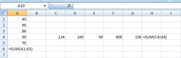 Excel Sum Function